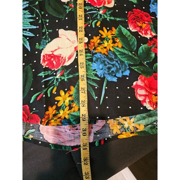 Maison Noir Mens Rose Button Up Shirt Size L Black Polka Dot Punk Grunge Y2K - Picture 6 of 6